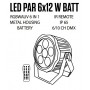 Fractal LED PAR 6x12 W BATT